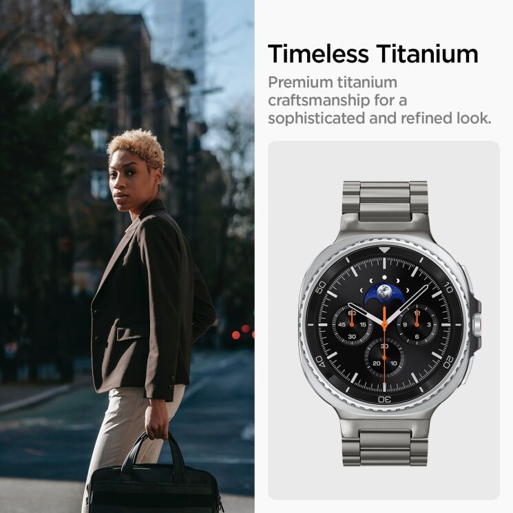 Ремінець Spigen Modern Fit Titanium для Samsung Galaxy Watch 8 (40/44mm) / 8 Classic AMP10122 - Natural Titanium (384188H) Ремінець Spigen Modern Fit Titanium для Samsung Galaxy Watch 8 (40/44mm) / 8 Classic AMP10122 - Natural Titanium: фото 10 з 14
