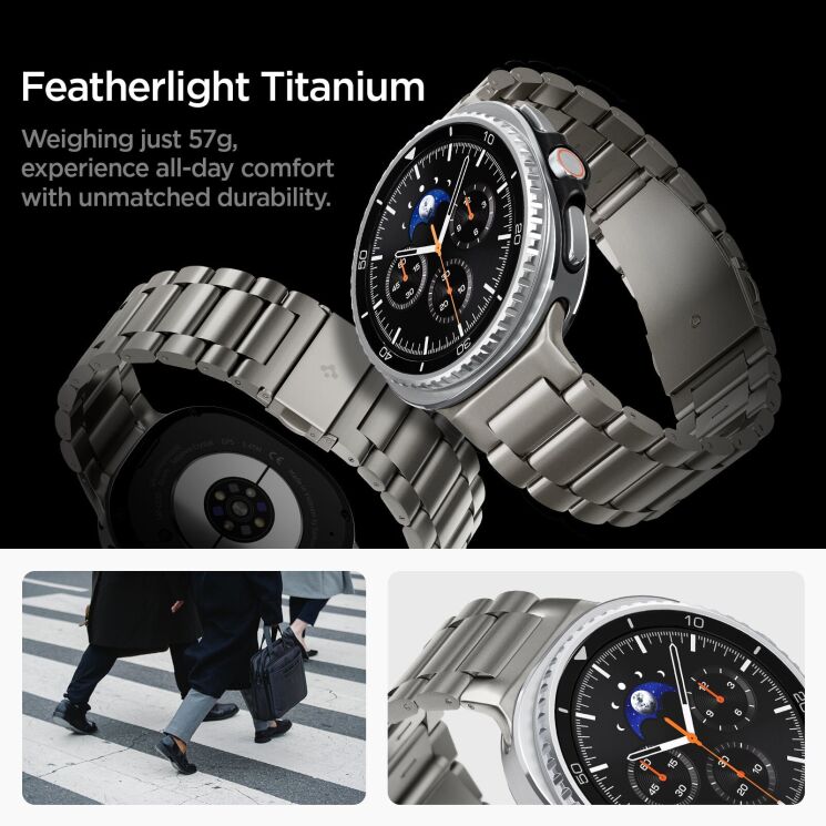 Ремінець Spigen Modern Fit Titanium для Samsung Galaxy Watch 8 (40/44mm) / 8 Classic AMP10122 - Natural Titanium (384188H) Ремінець Spigen Modern Fit Titanium для Samsung Galaxy Watch 8 (40/44mm) / 8 Classic AMP10122 - Natural Titanium: фото 11 з 14