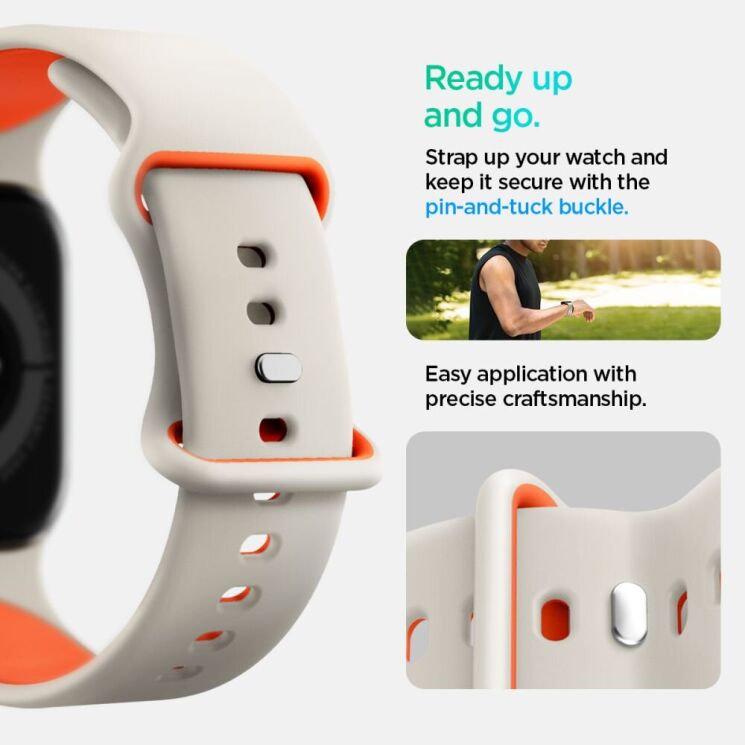 Ремешок Spigen (SGP) Nano Pop для Apple Watch 42 (Series 10) / 41 / 40 / SE 40 (AMP09326) - Orange Beige: фото 9 из 12