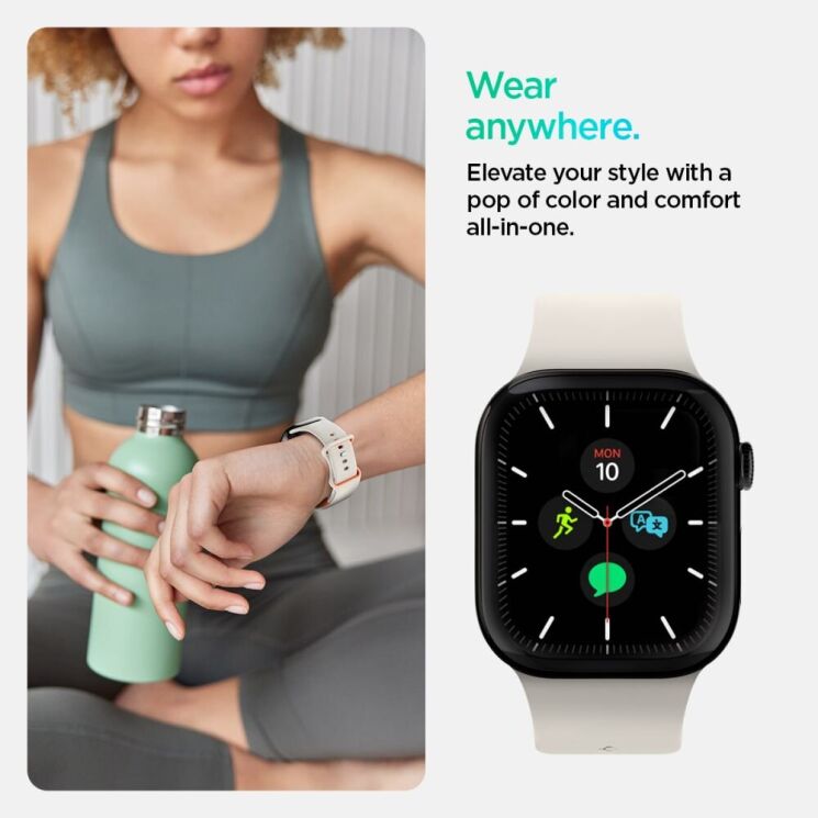 Ремешок Spigen (SGP) Nano Pop для Apple Watch 42 (Series 10) / 41 / 40 / SE 40 (AMP09326) - Orange Beige: фото 11 из 12