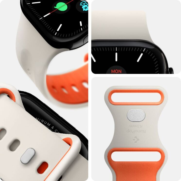 Ремешок Spigen (SGP) Nano Pop для Apple Watch 42 (Series 10) / 41 / 40 / SE 40 (AMP09326) - Orange Beige: фото 8 из 12
