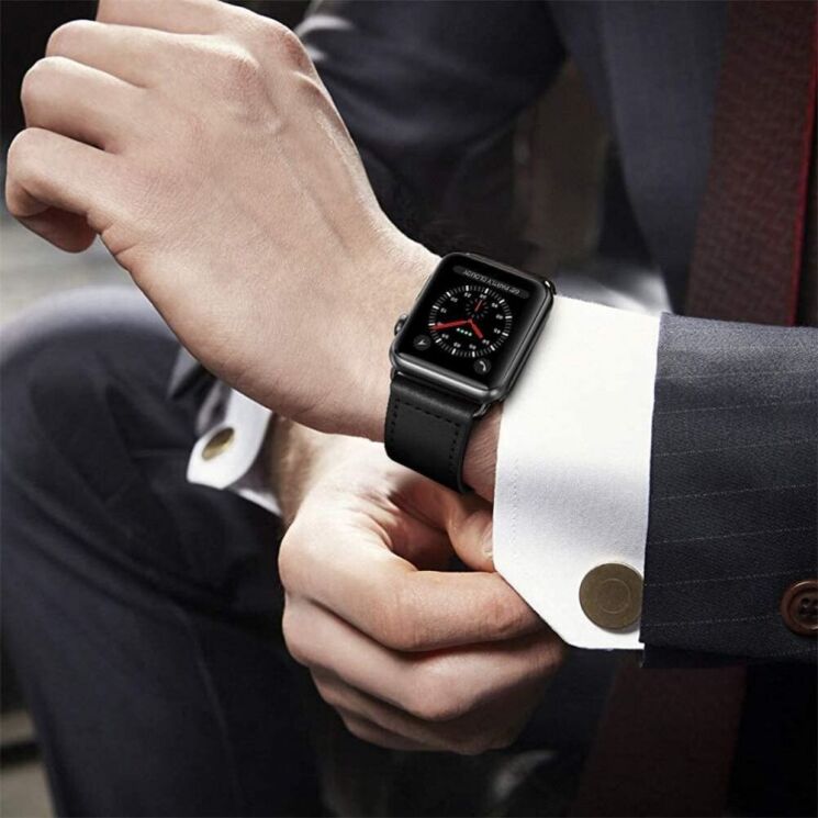 Ремешок Tech-Protect LEATHERFIT для Samsung Galaxy Watch Ultra (47mm) - Black: фото 5 из 5