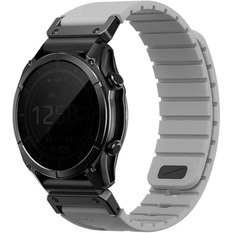 Ремешок UNIQ Fluo для часов Garmin c креплением Quick Fit 22mm (UNIQ-22MM-FLUOMGRY) - Gray (271434H) Ремешок UNIQ Fluo для часов Garmin c креплением Quick Fit 22mm (UNIQ-22MM-FLUOMGRY) - Gray: фото 2 из 10