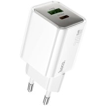 Мережевий зарядний пристрій Hoco N46 Glorious PD20W+QC3.0 - White: фото 1 з 5
