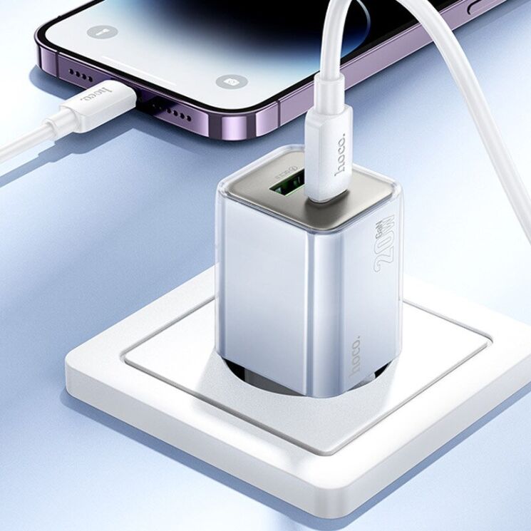 Мережевий зарядний пристрій Hoco N46 Glorious PD20W+QC3.0 - White: фото 5 з 5