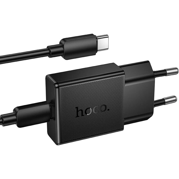 Мережевий зарядний пристрій Hoco N74 PD25W + кабель Type-C to Type-C - Black: фото 2 з 4