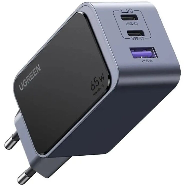Сетевое зарядное устройство UGREEN X553 Nexode S 65W (2Type-C + USB) 35042 - Space Gray: фото 2 из 12