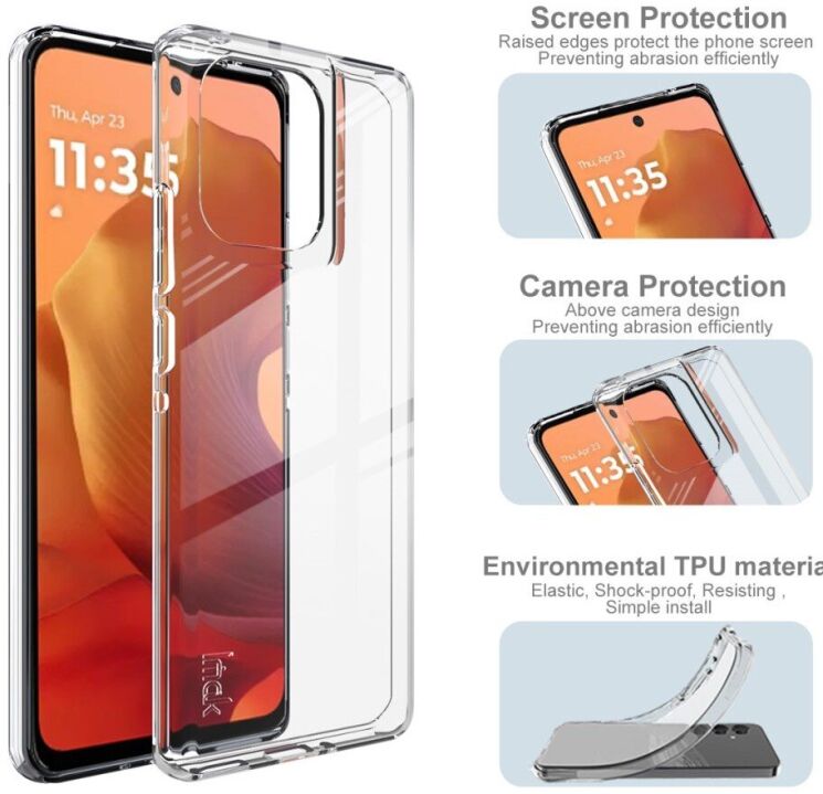 Силиконовый чехол IMAK UX-10 Series для Motorola Edge 50 / Edge 50 Pro - Transparent: фото 5 из 6