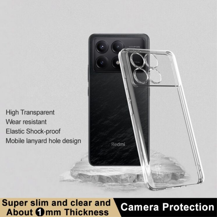 Силиконовый чехол IMAK UX-5 Series для Xiaomi Poco F6 Pro - Transparent: фото 3 из 11