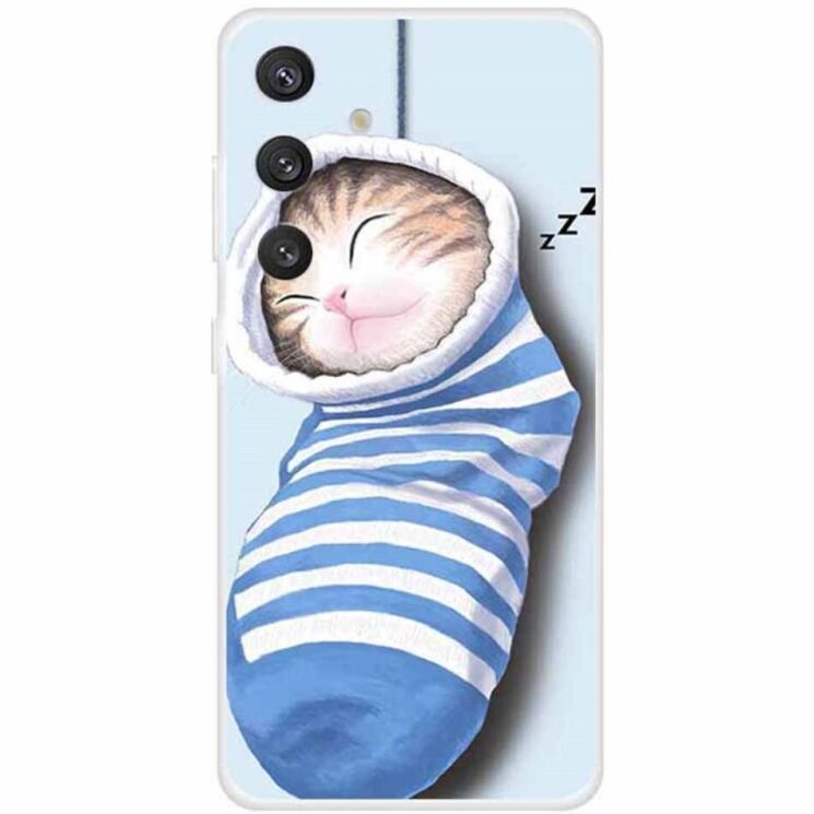 Силиконовый (TPU) чехол Deexe Life Style для Samsung Galaxy S24 Plus (S926) - Socks and Cat: фото 1 из 3