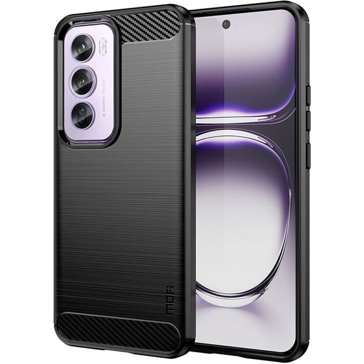 Силиконовый (TPU) чехол MOFI Carbon Fiber для OPPO Reno 12 Pro - Black: фото 1 из 9