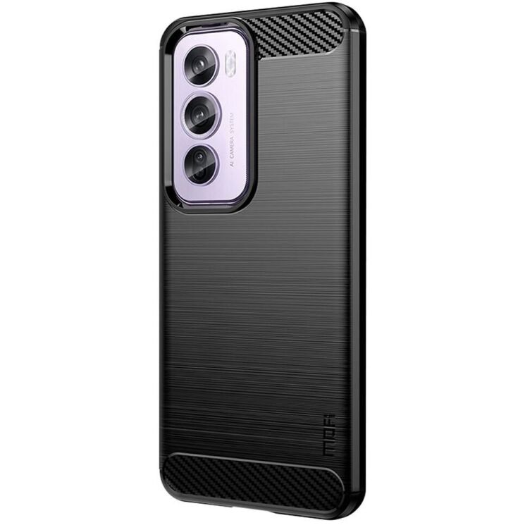 Силиконовый (TPU) чехол MOFI Carbon Fiber для OPPO Reno 12 Pro - Black: фото 2 из 9