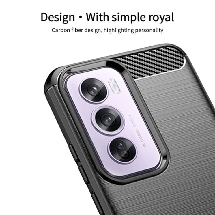 Силиконовый (TPU) чехол MOFI Carbon Fiber для OPPO Reno 12 Pro - Black: фото 4 из 9