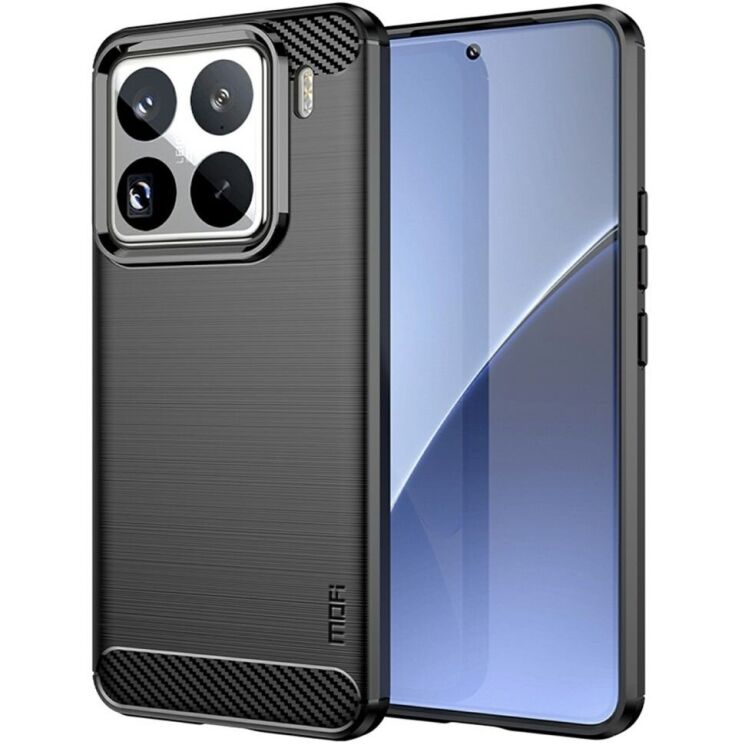 Силиконовый (TPU) чехол MOFI Carbon Fiber для Xiaomi 15 Pro - Black: фото 1 из 9