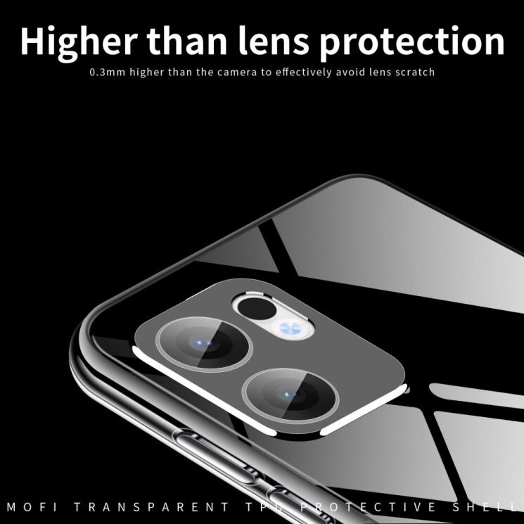 Силиконовый (TPU) чехол MOFI Thin Guard для OPPO Reno 13 F/FS 5G - Transparent: фото 5 из 10