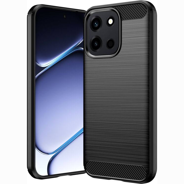 Силиконовый (TPU) чехол UniCase Carbon для OnePlus Nord 6 - Black: фото 1 из 11