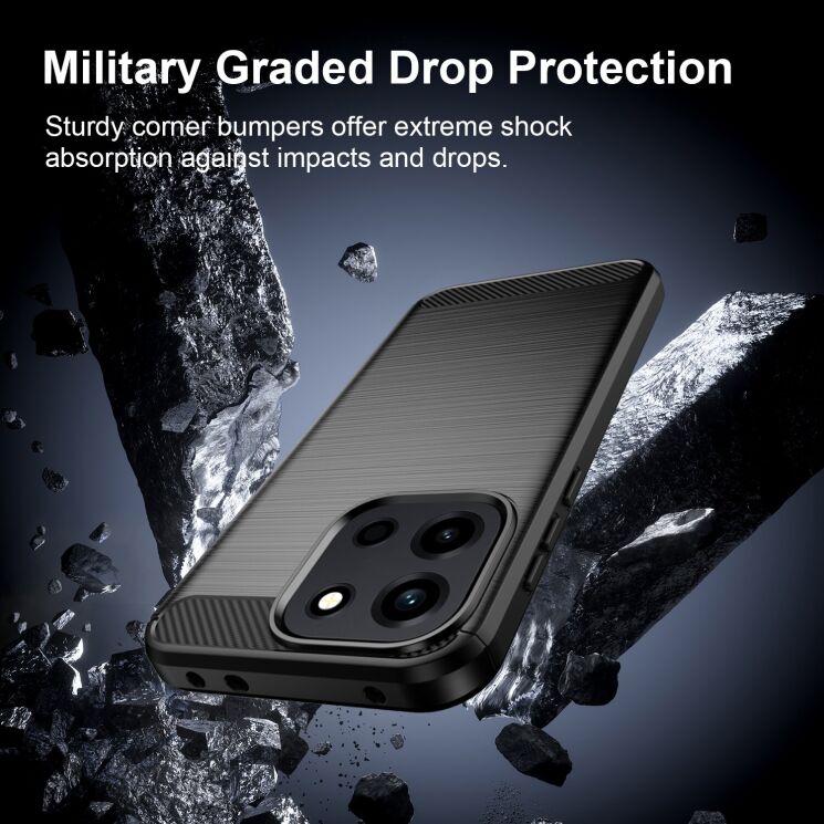 Силиконовый (TPU) чехол UniCase Carbon для OnePlus Nord 6 - Black: фото 4 из 11