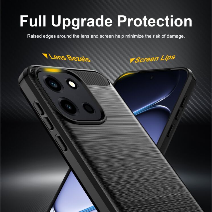Силиконовый (TPU) чехол UniCase Carbon для OnePlus Nord 6 - Black: фото 3 из 11