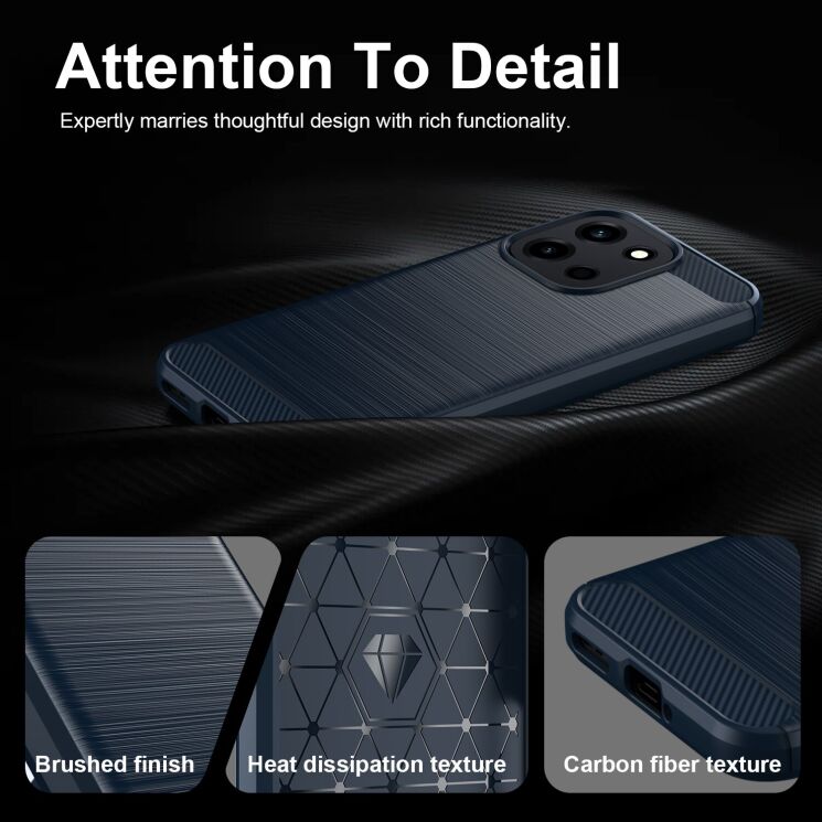 Силиконовый (TPU) чехол UniCase Carbon для OnePlus Nord 6 - Black: фото 8 из 11