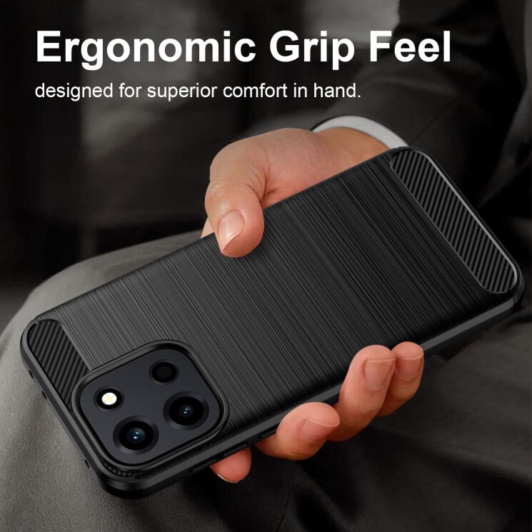 Силиконовый (TPU) чехол UniCase Carbon для OnePlus Nord 6 - Black: фото 2 из 11