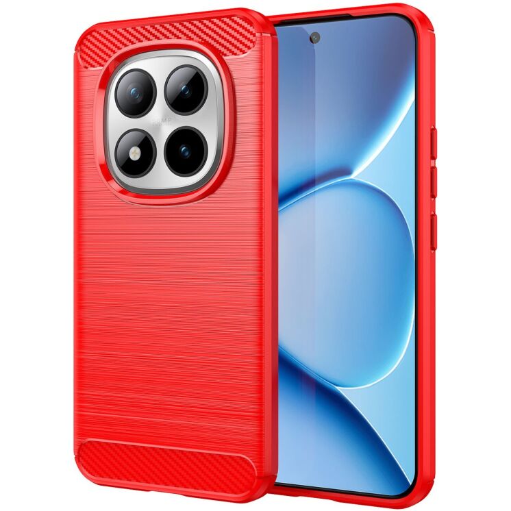 Силиконовый (TPU) чехол UniCase Carbon для Xiaomi Redmi Note 15 Pro Plus / Poco M8 Pro 5G - Red: фото 1 из 8