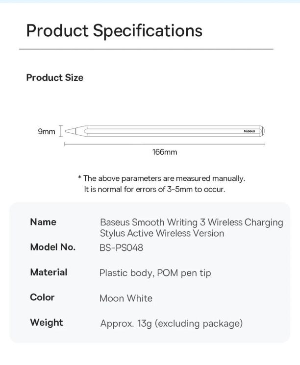 Стилус Baseus Smooth Writing 3 Series (P80080803211-00) - White: фото 26 из 27