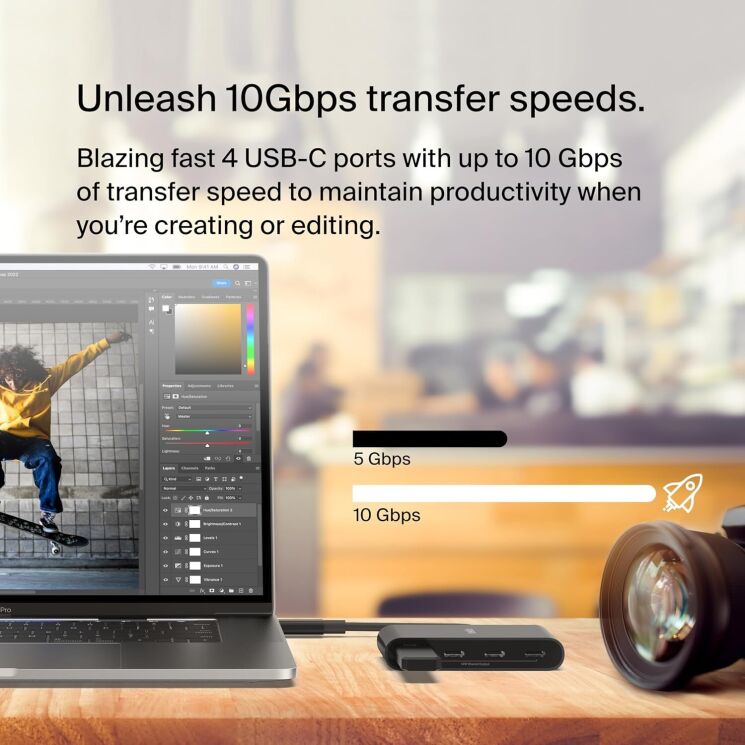 USB HUB Belkin Connect Type-C to 4Type-C (AVC018btBK) - Black: фото 9 из 10