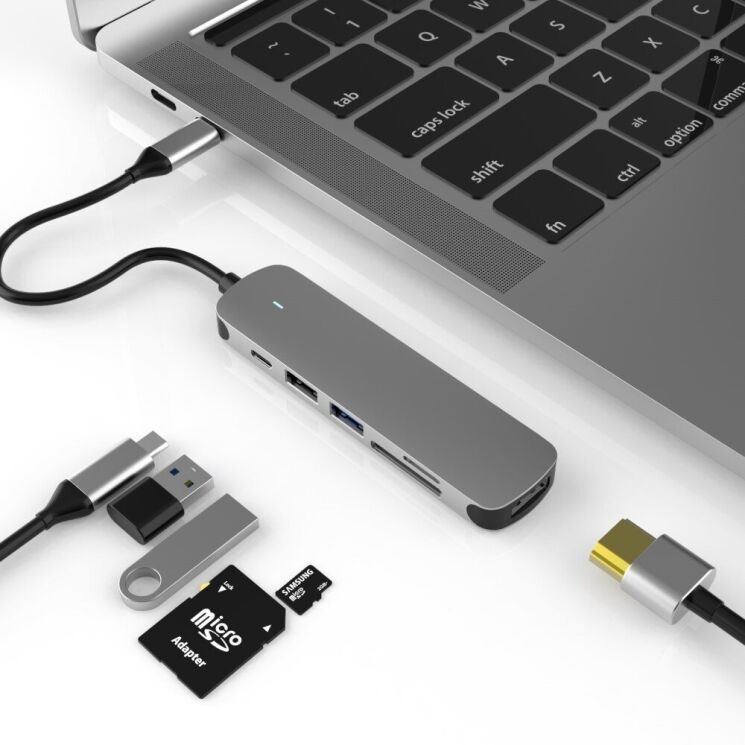 USB HUB SEEWEI BX6H 6 in 1 - Grey: фото 10 з 23