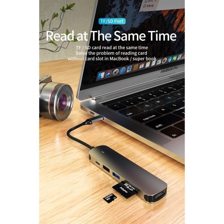 USB HUB SEEWEI BX6H 6 in 1 - Grey: фото 14 из 23