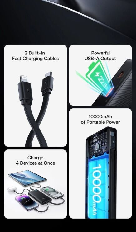 Зовнішній акумулятор Baseus Airpow Lite 22.5W (10000mAh) P10067501123-00 - Black: фото 6 з 17