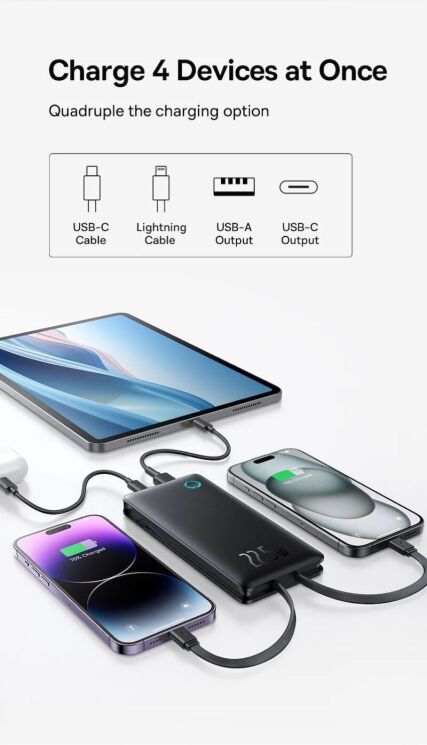 Зовнішній акумулятор Baseus Airpow Lite 22.5W (10000mAh) P10067501123-00 - Black: фото 12 з 17
