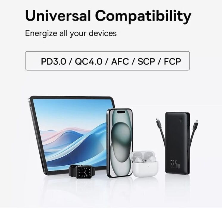 Зовнішній акумулятор Baseus Airpow Lite 22.5W (10000mAh) P10067501123-00 - Black: фото 9 з 17