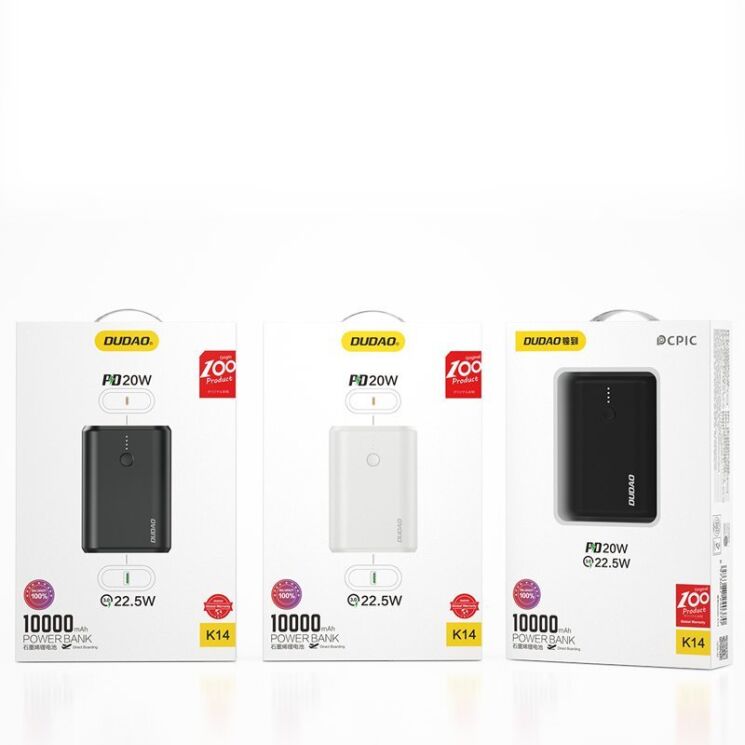 Зовнішній акумулятор Dudao K14 PD 22.5W (10000mAh) - Black: фото 3 з 3