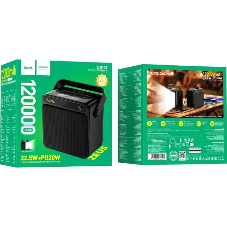 Внешний аккумулятор Hoco DB101 Zeus 22.5W (120000mAh) - Black (995753B) Внешний аккумулятор Hoco DB101 Zeus 22.5W (120000mAh) - Black: фото 5 из 5