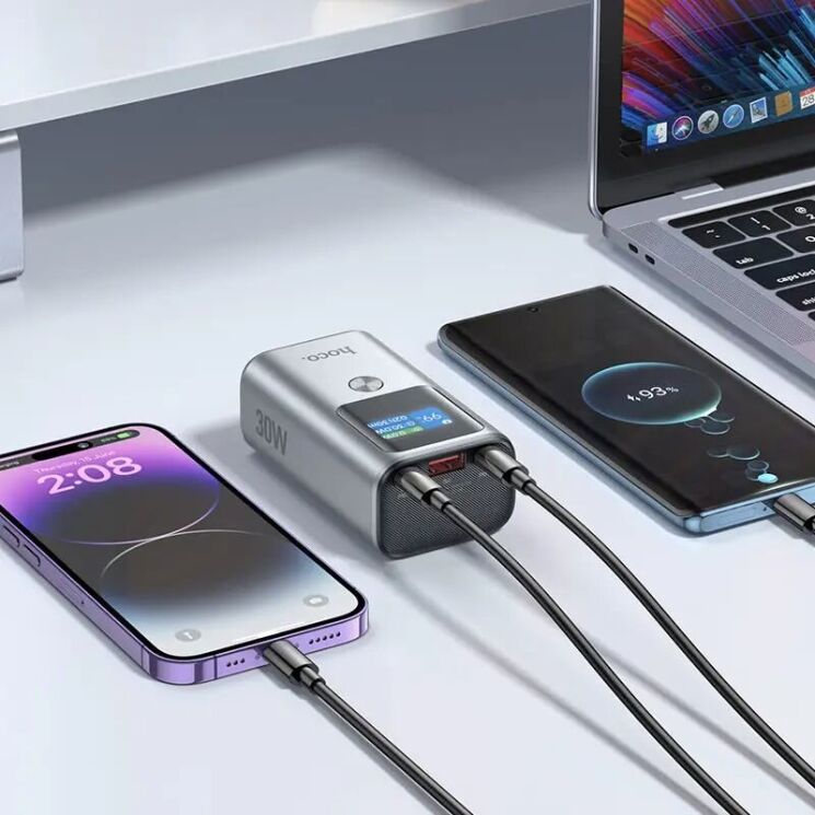 Зовнішній акумулятор Hoco Q17A Electric PD30W (10000mAh) - Space Gray: фото 6 з 6