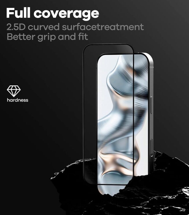 Защитное стекло AULUMU AF01 Crystal Clear Screen Protector для iPhone 17 Pro - Black (422741B) Защитное стекло AULUMU AF01 Crystal Clear Screen Protector для iPhone 17 Pro - Black: фото 6 из 10