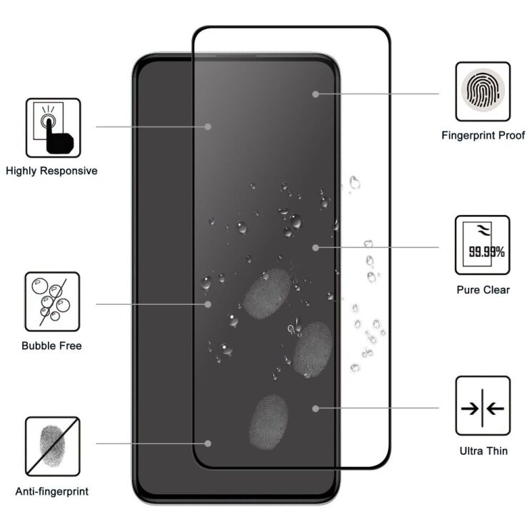 Захисне скло Deexe Full Glue Coverage для Xiaomi Poco F6 Pro - Black: фото 2 з 4
