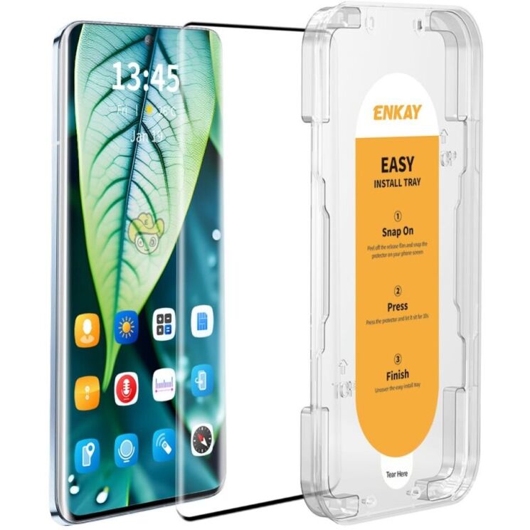 Защитное стекло ENKAY Easy Install 3D Curved Glass для Xiaomi 14 Pro / 14 Ultra - Black: фото 1 из 10