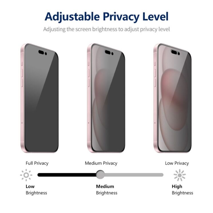 Захисне скло HAT PRINCE Anti-Spy для Apple iPhone 15 Plus - Black: фото 4 з 8