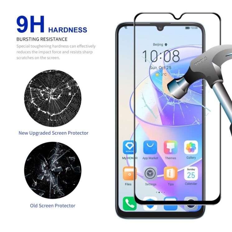 Защитное стекло HAT PRINCE Full Glue Cover для Honor X7a - Black: фото 3 из 10