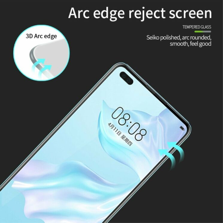 Защитное стекло MOFI 3D Curved Edge для Huawei P40 - Black: фото 8 из 13