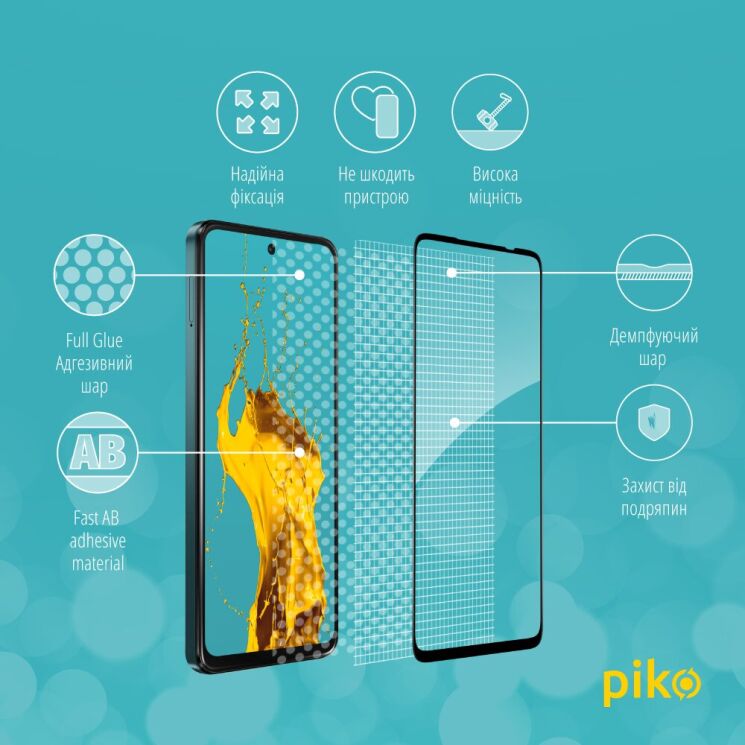 Захисне скло Piko Full Glue для Motorola Moto G17 Power - Black: фото 4 з 5