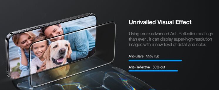 Защитное стекло TORRAS OrigArmor для iPhone 15 Pro Max - Black: фото 11 из 11