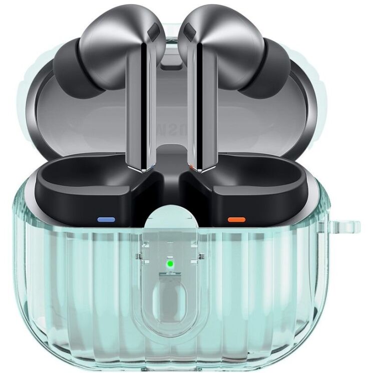 Защитный чехол AHASTYLE WG161 для Samsung Galaxy Buds 3 / Buds 3 Pro / Buds 3 FE - Transparent Blue: фото 2 из 6