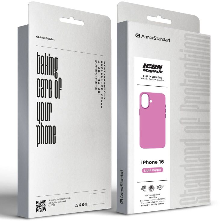 Защитный чехол ArmorStandart ICON MagSafe для Apple iPhone 16 - Light Purple: фото 2 из 2