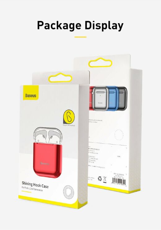 Защитный чехол BASEUS Shining Hook Case для Apple AirPods 1 / 2 - Gold: фото 25 из 25