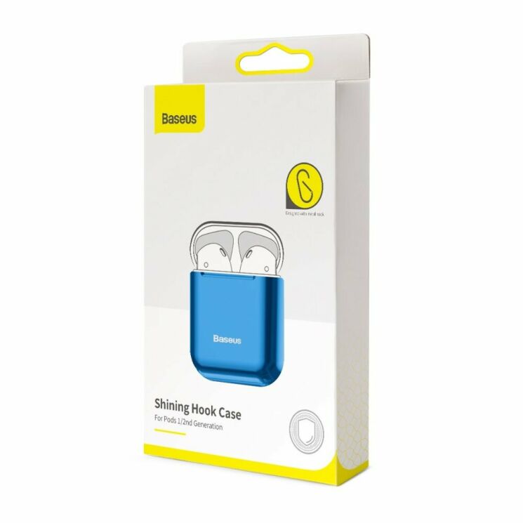 Защитный чехол BASEUS Shining Hook Case для Apple AirPods 1 / 2 - Blue: фото 8 из 25