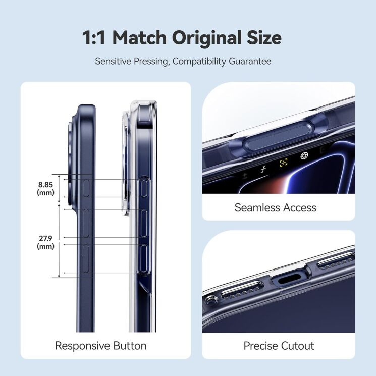 Захисний чохол CASEKOO Crystal Clear для iPhone 18 Pro Max / 17 Pro Max - Transparent: фото 6 з 9