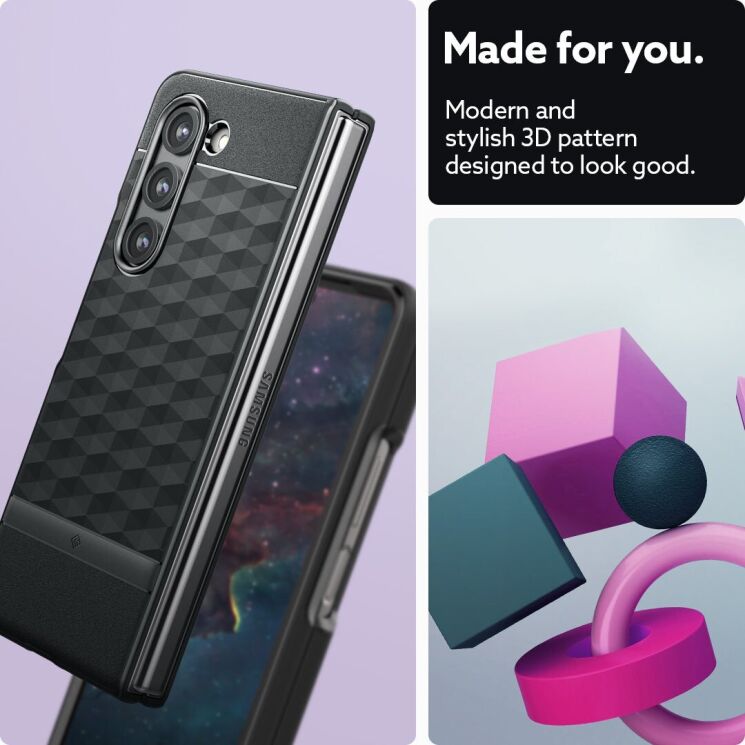 Защитный чехол Caseology Parallax (FF) by Spigen для Samsung Galaxy Fold 5 - Matte Black: фото 8 из 11