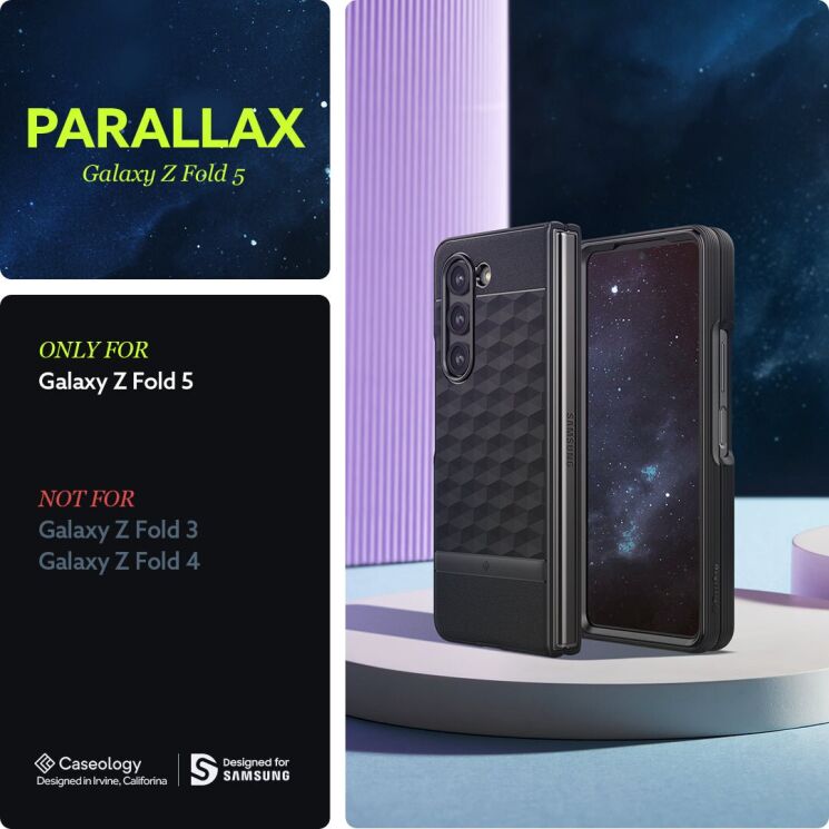 Защитный чехол Caseology Parallax (FF) by Spigen для Samsung Galaxy Fold 5 - Matte Black: фото 6 из 11